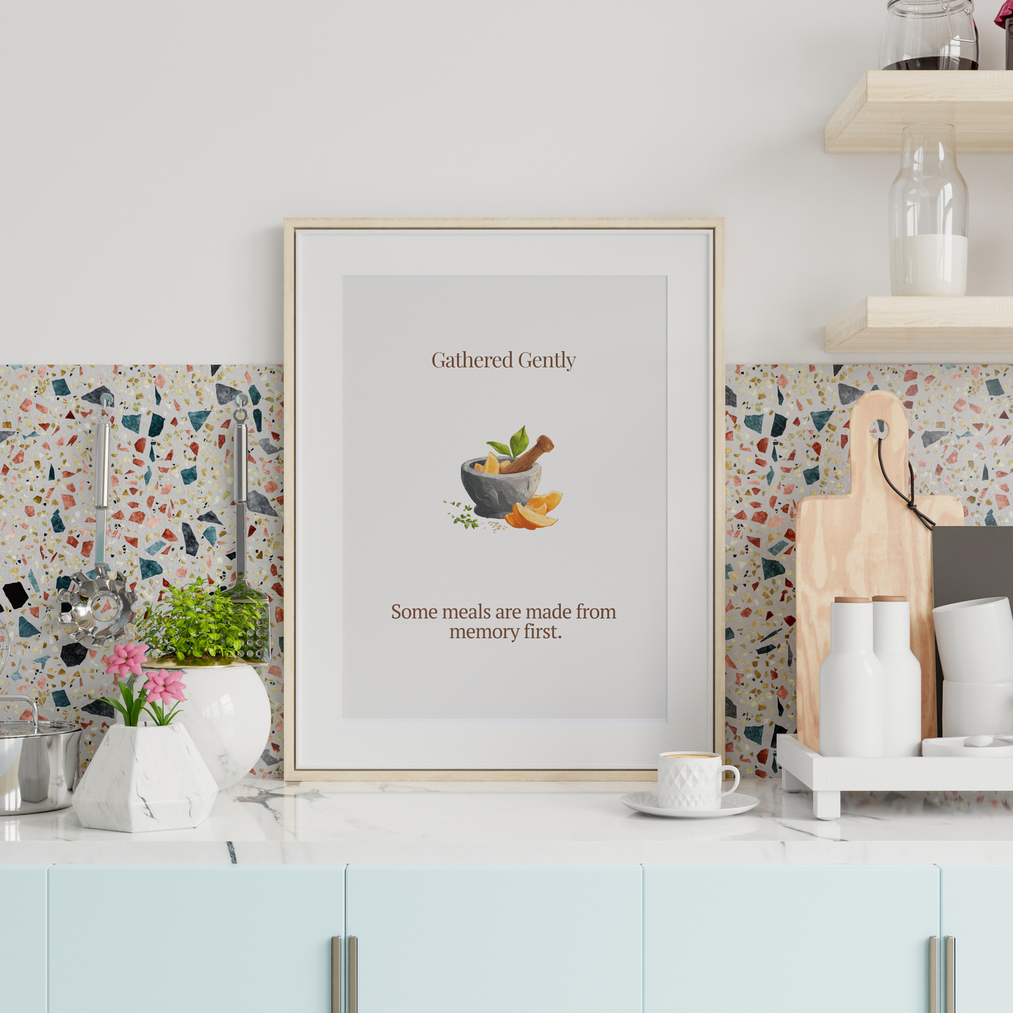 Gathered Gently | Kitchen Wall Art Digital Art Edition